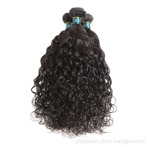 Free Sample Factory Price 10A Water Wave Bundle Brazilian Virgin Human Hair With Frontal for Black Women Human Hair Bundles